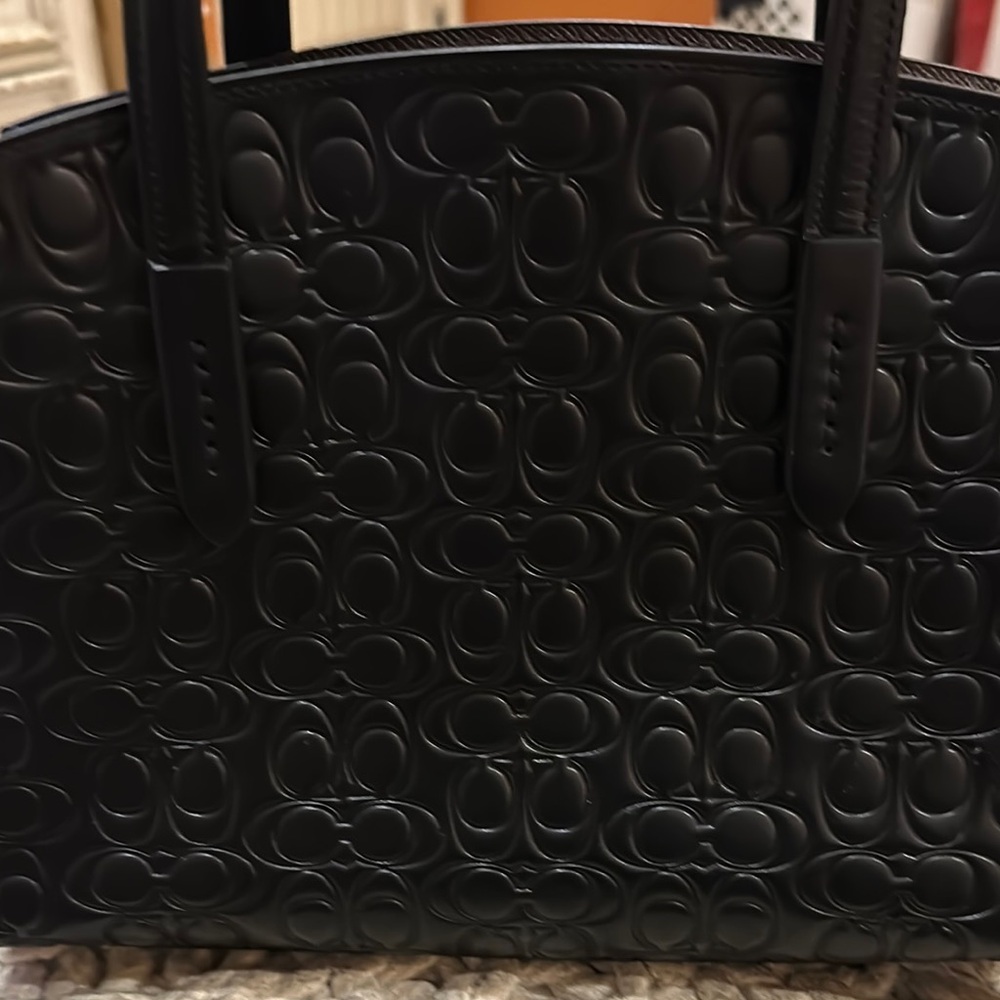 Coach Black Embossed Tote Bag